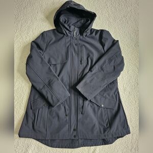 French Connection Hooded Multiple Zips And Pockets Anorak Jacket 1X Blue